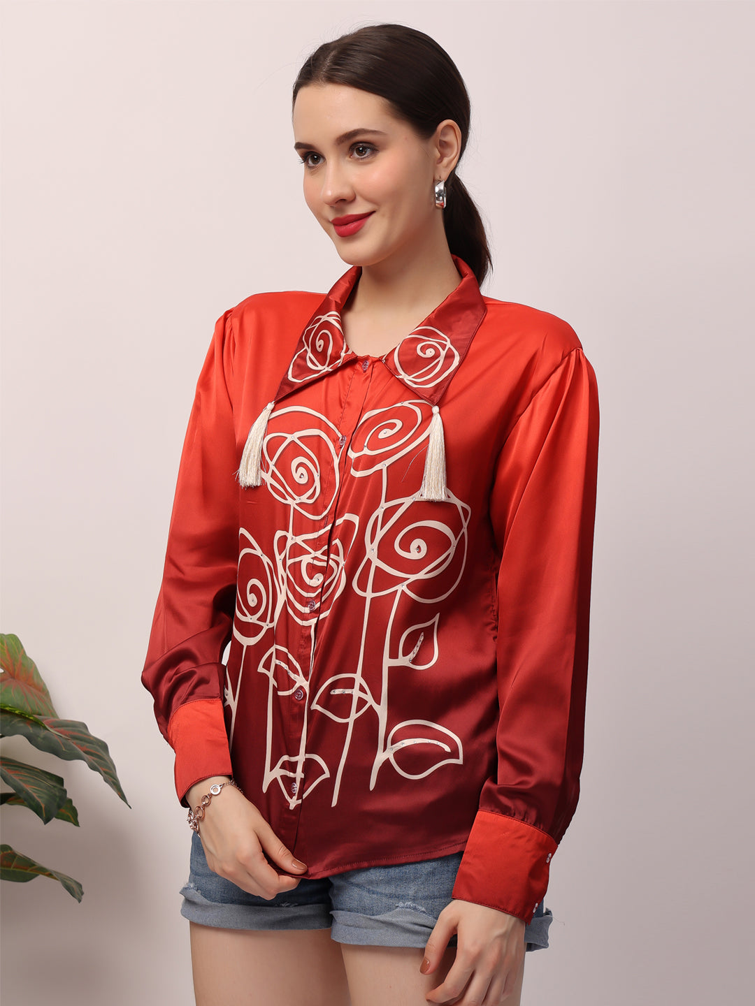 Red Rose Ombre Shirt