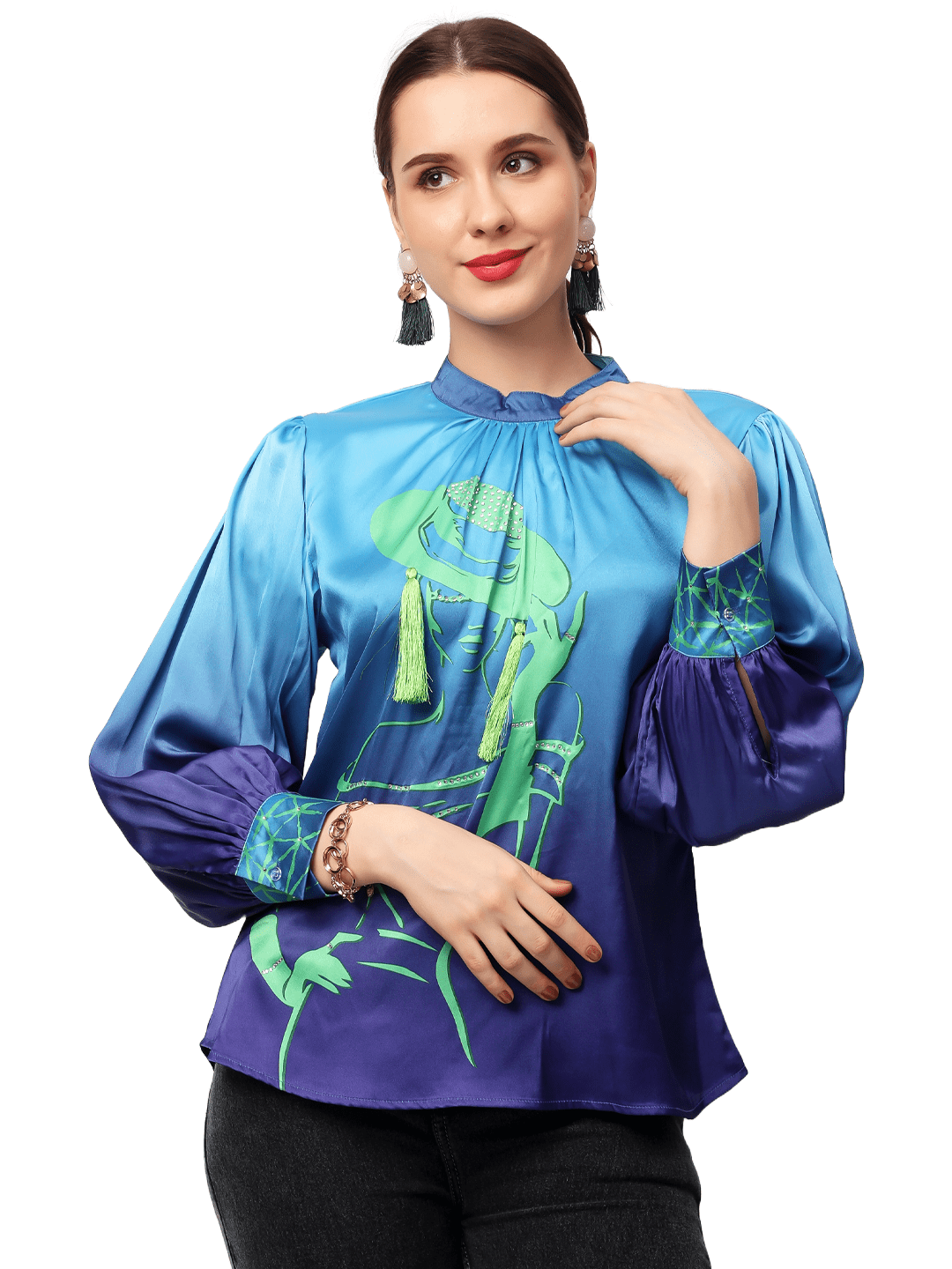 Blue lady Ombre Top