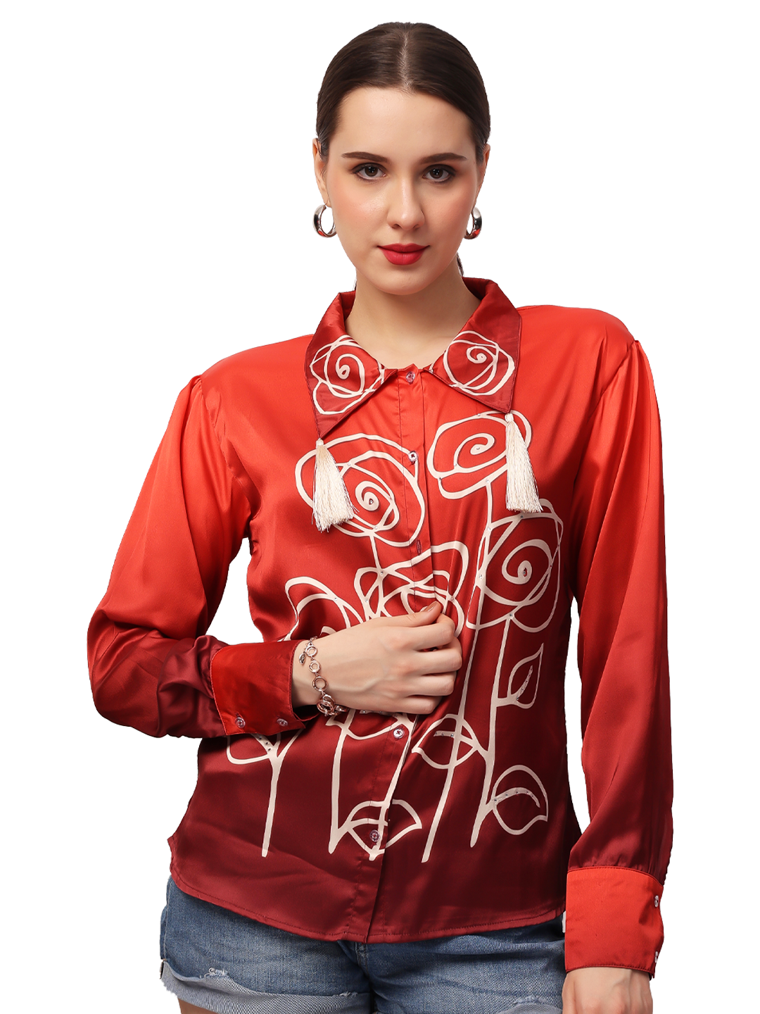 Red Rose Ombre Shirt
