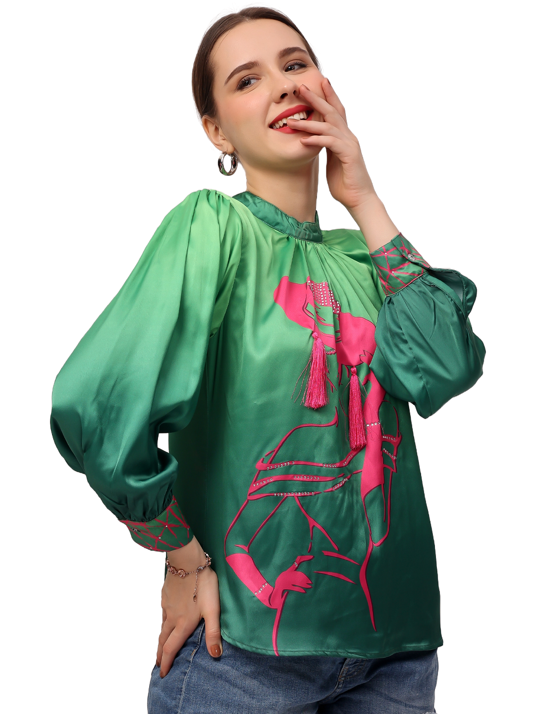 Green lady Ombre Top