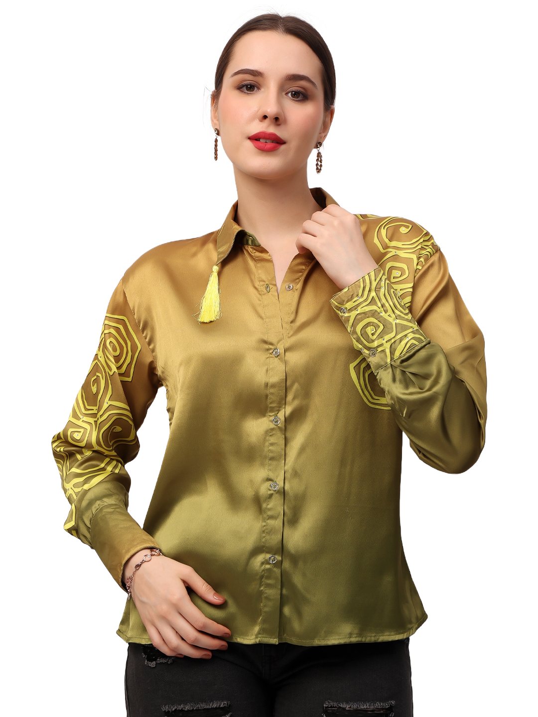 Olive Motif Ombre shirt