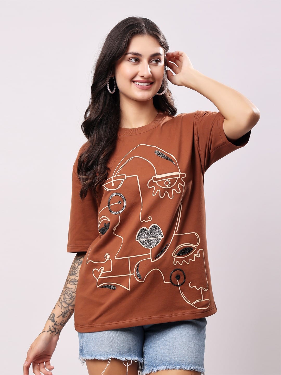 Brown Thinking Tee