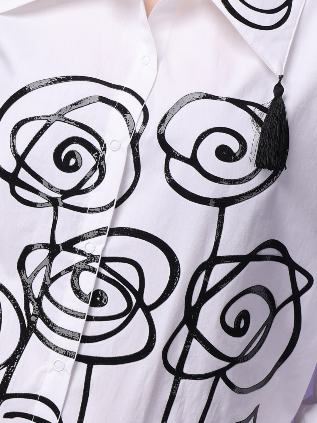 Black Rose Tassel Shirt