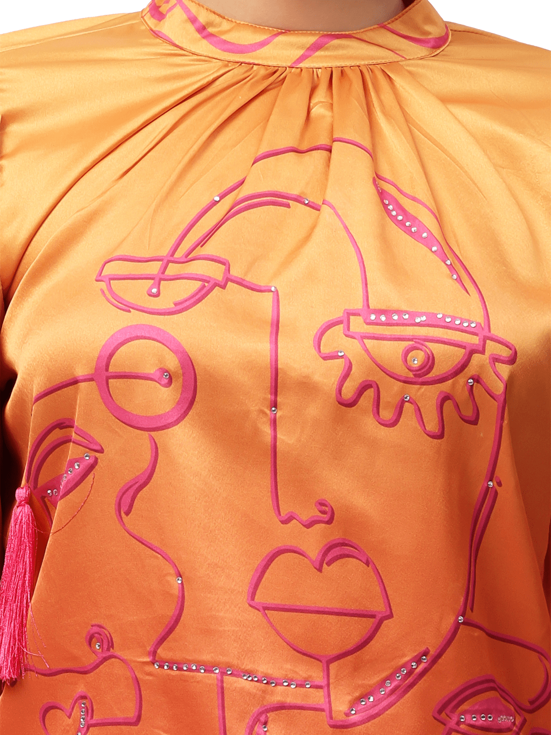 Orange Face Ombre Top