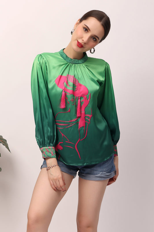 Green lady Ombre Top