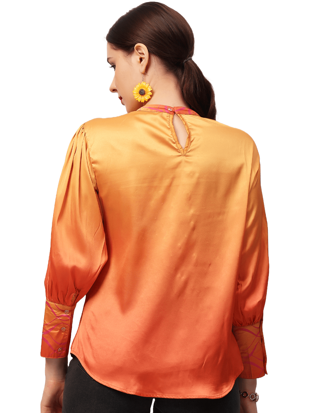 Orange Face Ombre Top