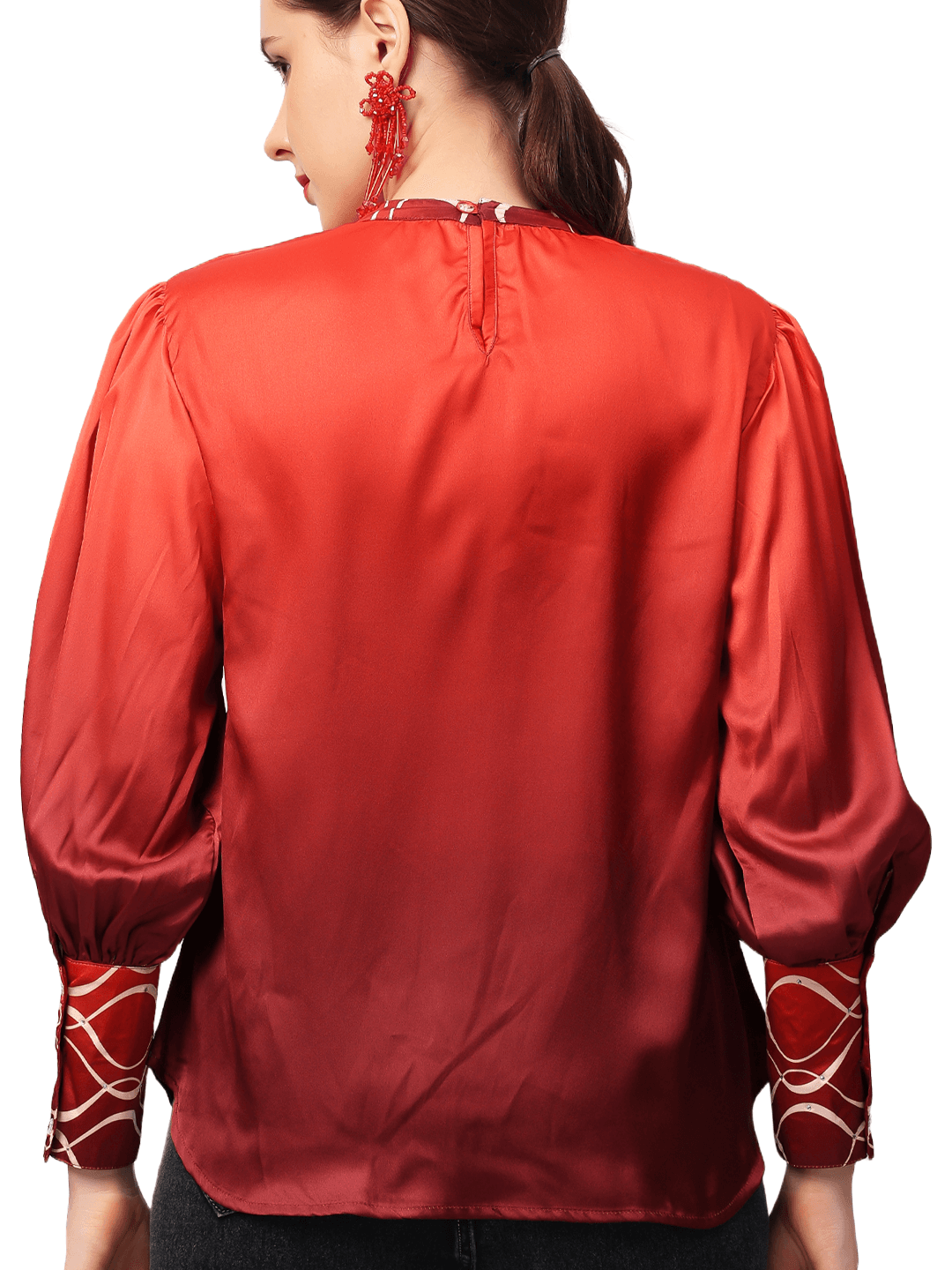 Red Face Ombre Top