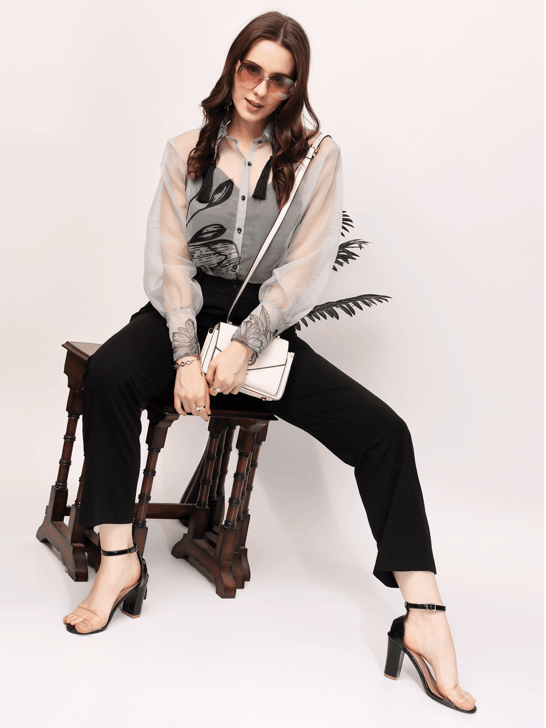 Grey Floral Shirt