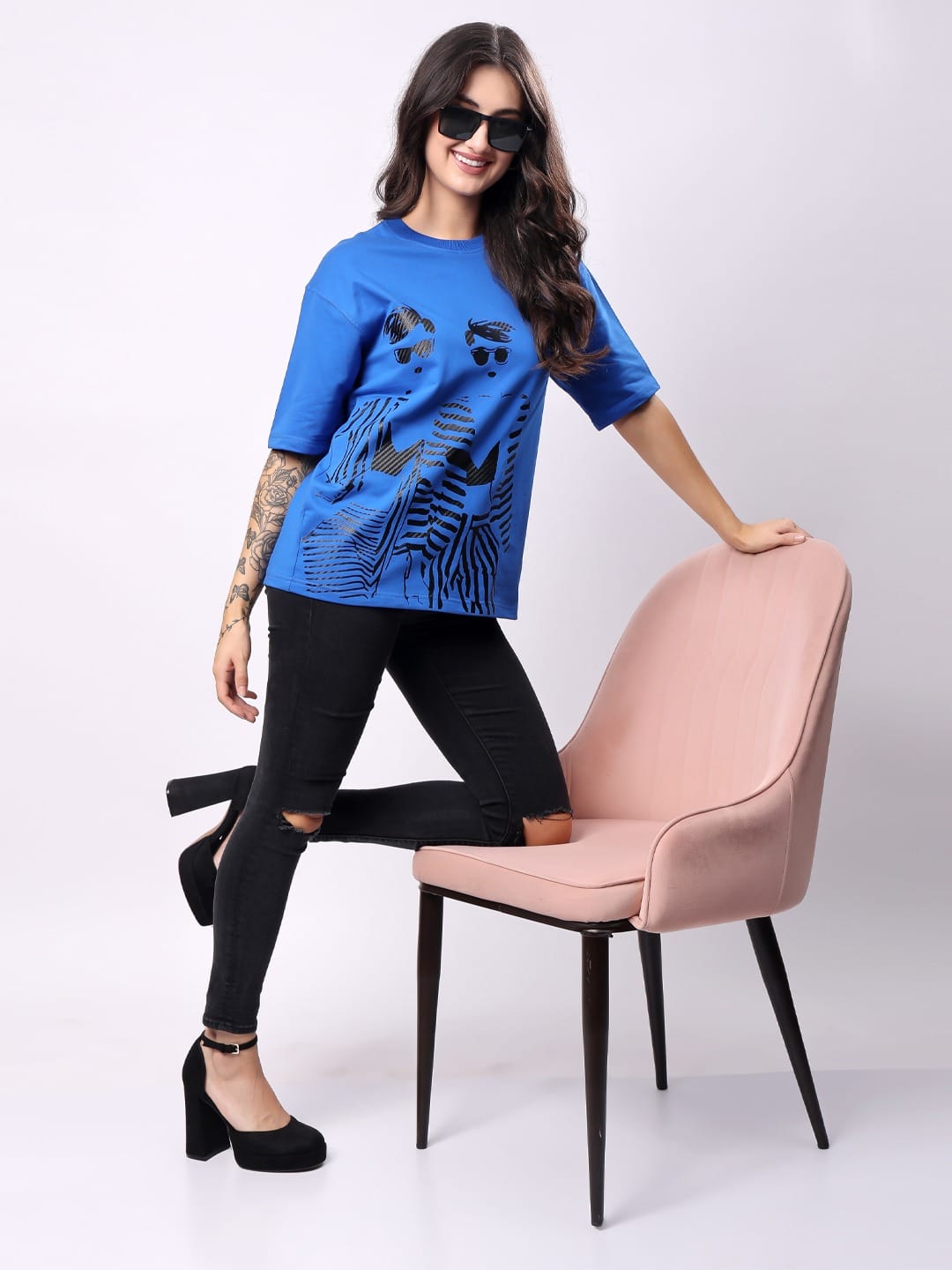 Blue Two of Us Tee