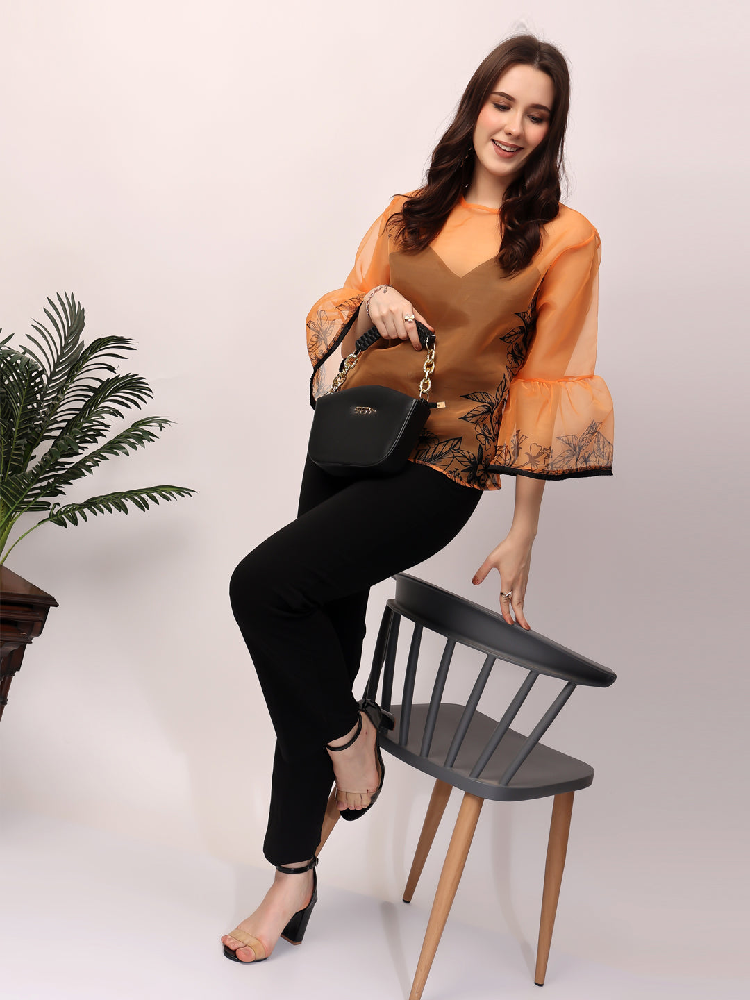 Orange Gardenia Top