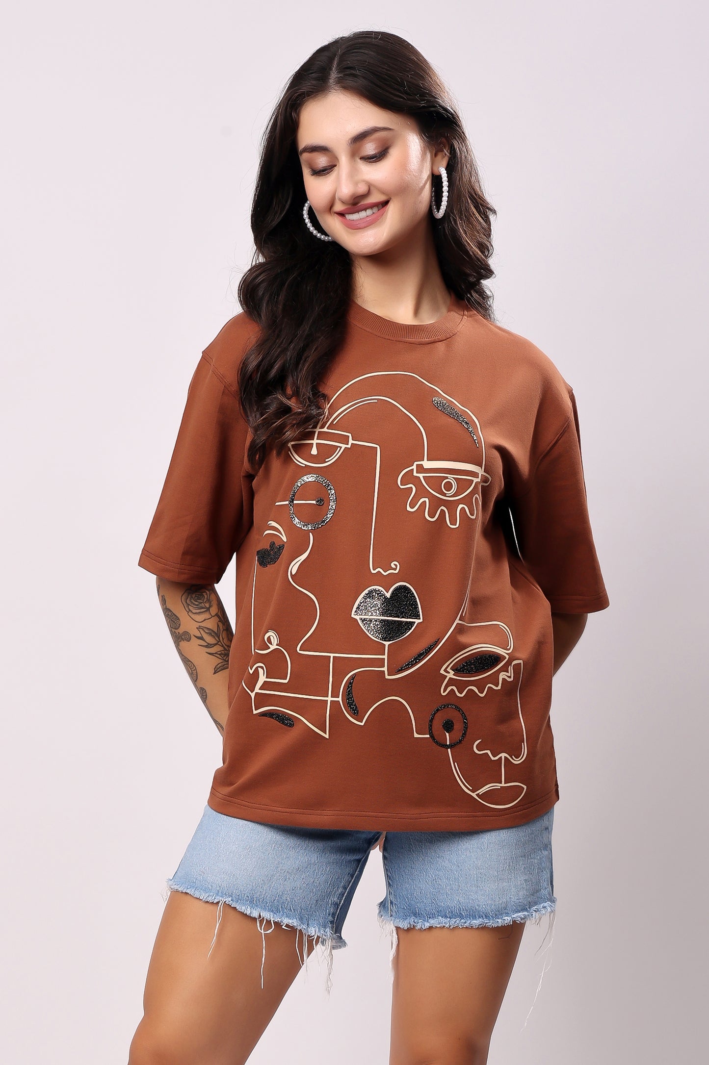 Brown Thinking Tee