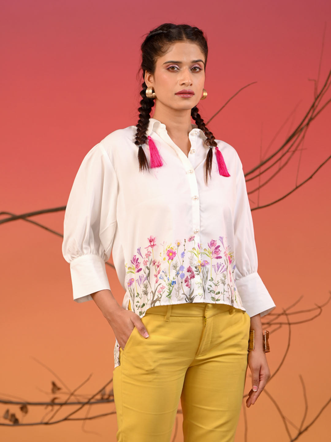 Floral Hi Low Shirt
