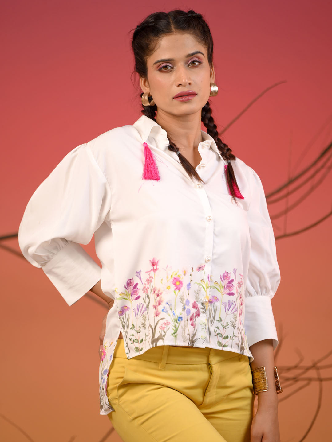 Floral Hi Low Shirt