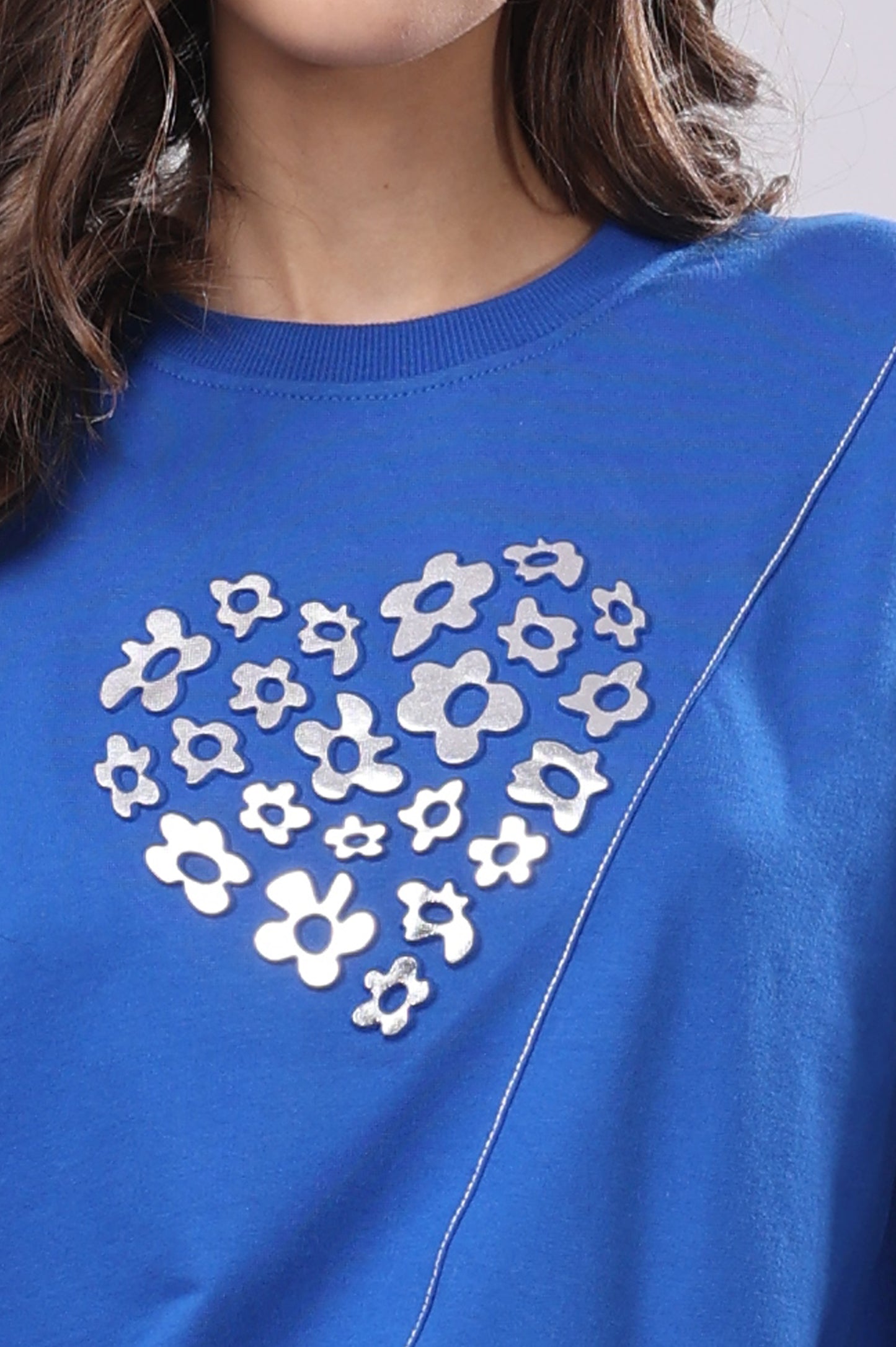 Blue Hearts Embossed Tee