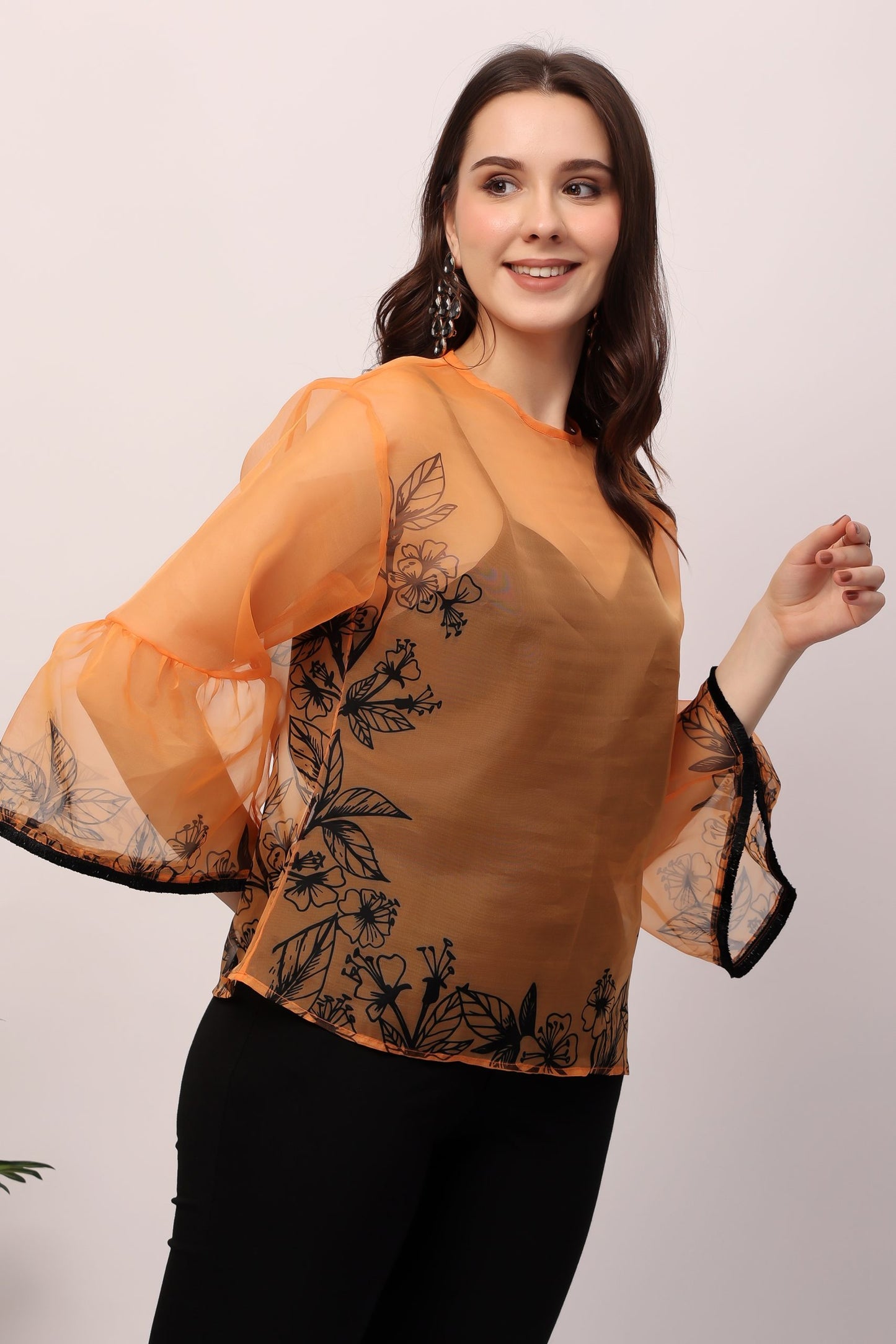 Orange Gardenia Top