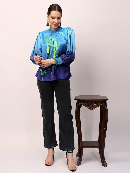 Blue lady Ombre Top