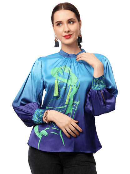Blue lady Ombre Top