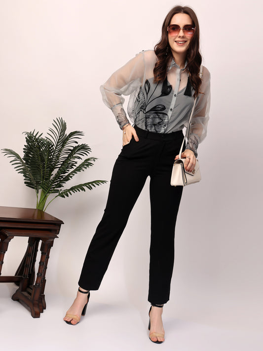 Grey Floral Shirt