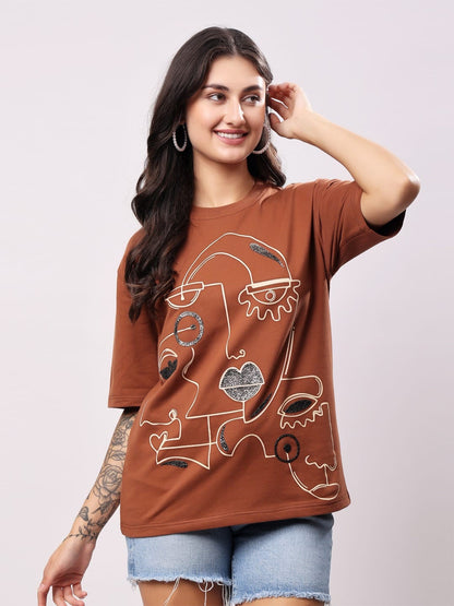 Brown Thinking Tee