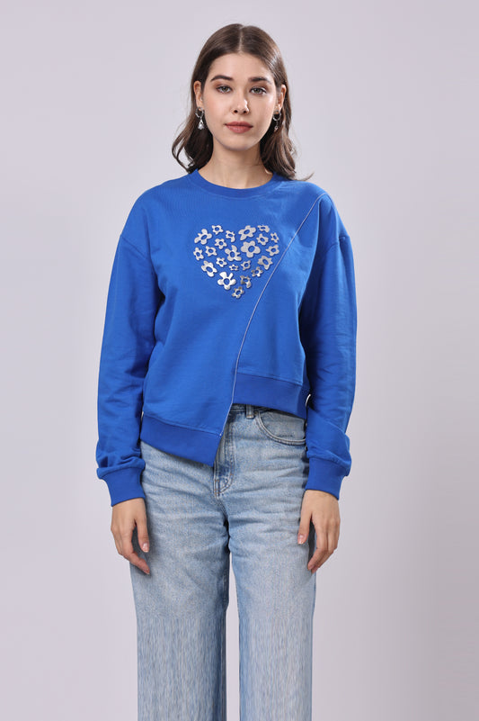Blue Hearts Embossed Tee