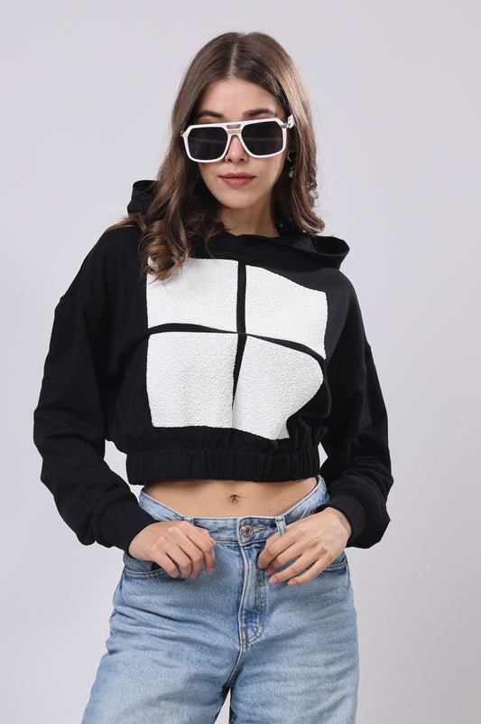 Puff Print Grid Hoodie