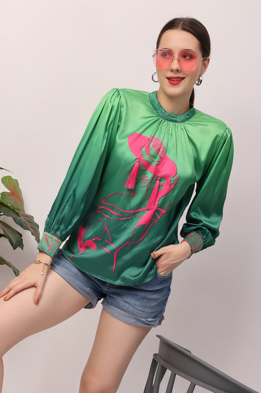 Green lady Ombre Top