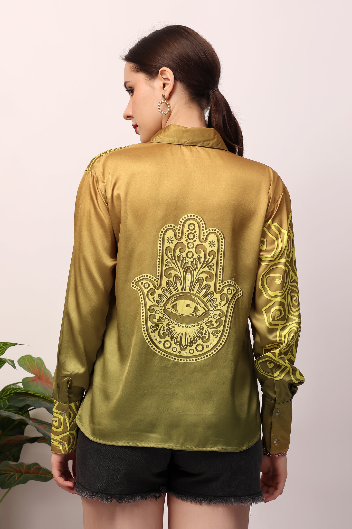 Olive Motif Ombre shirt