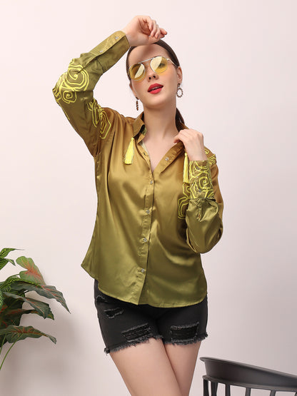 Olive Motif Ombre shirt
