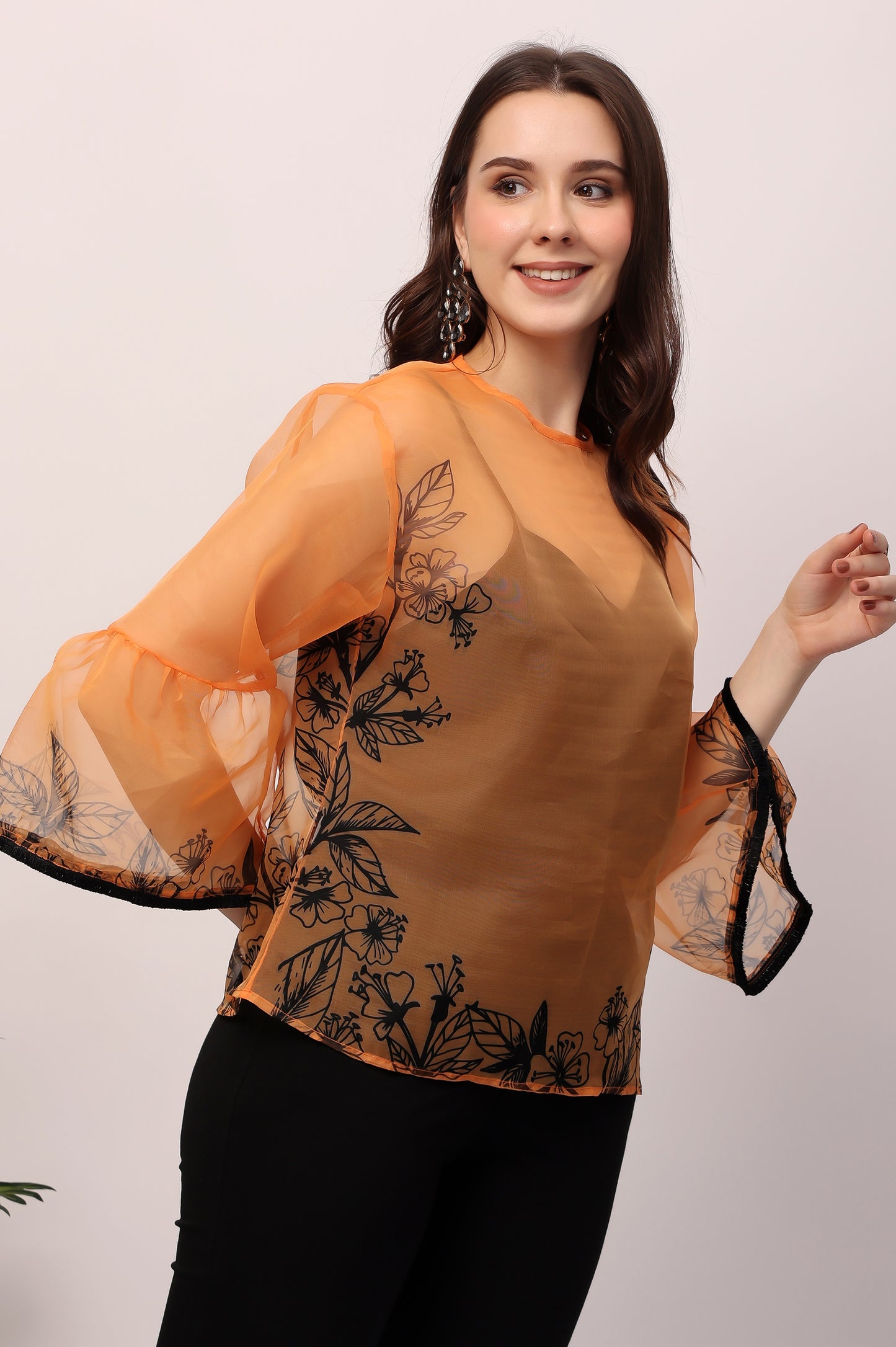 Orange Gardenia Top