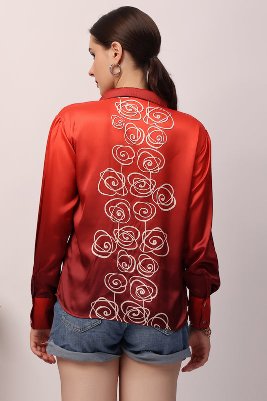 Red Rose Ombre Shirt