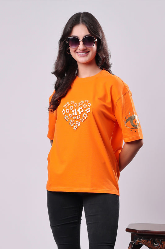 Orange Hearts Tee