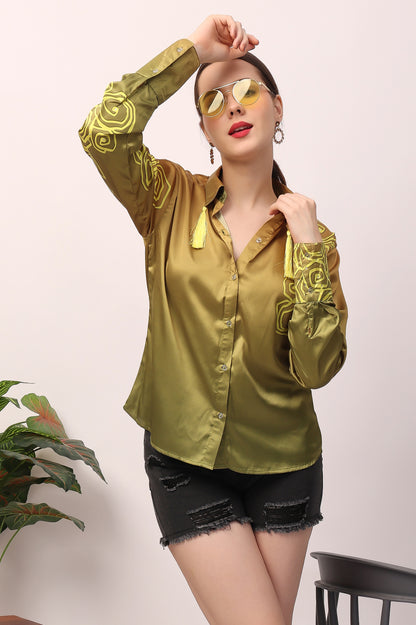 Olive Motif Ombre shirt