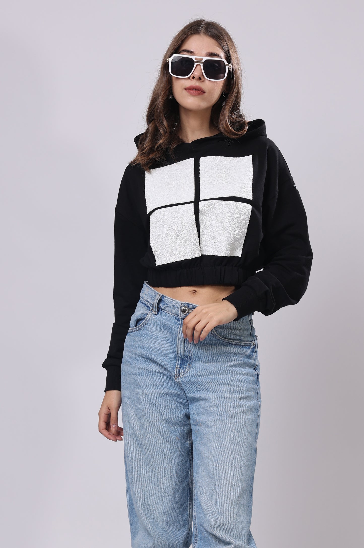 Puff Print Grid Hoodie