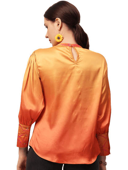 Orange Face Ombre Top