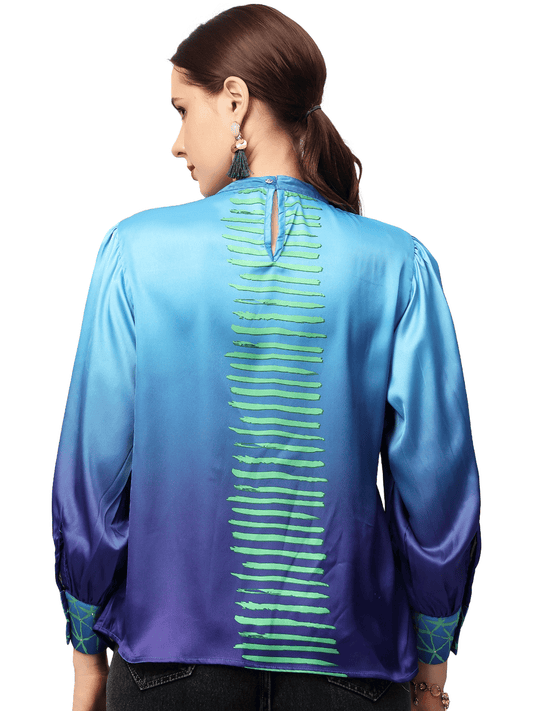 Blue lady Ombre Top