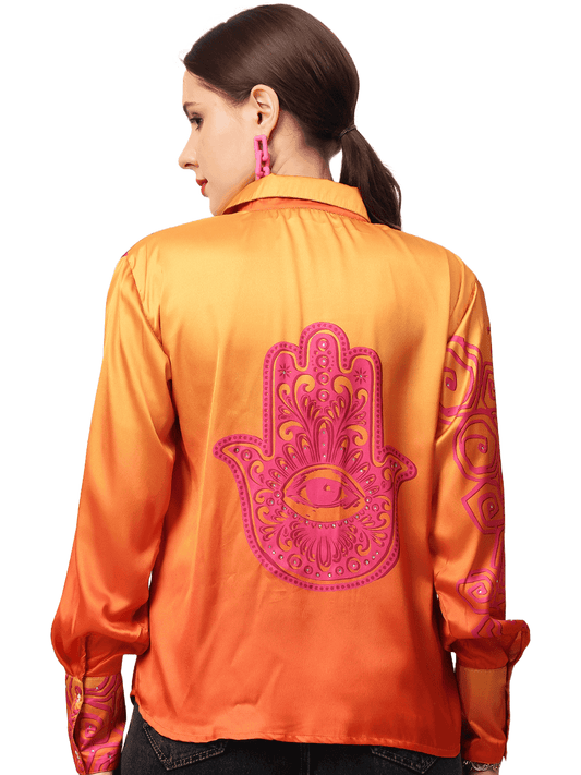 Orange Motif Ombre Shirt