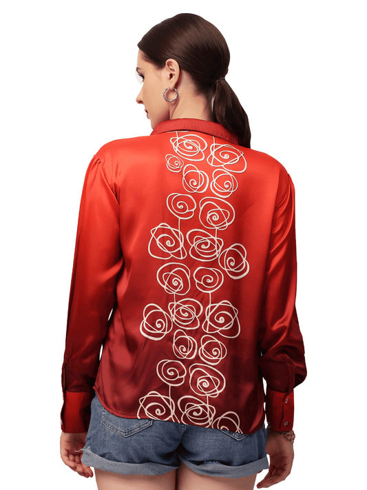 Red Rose Ombre Shirt
