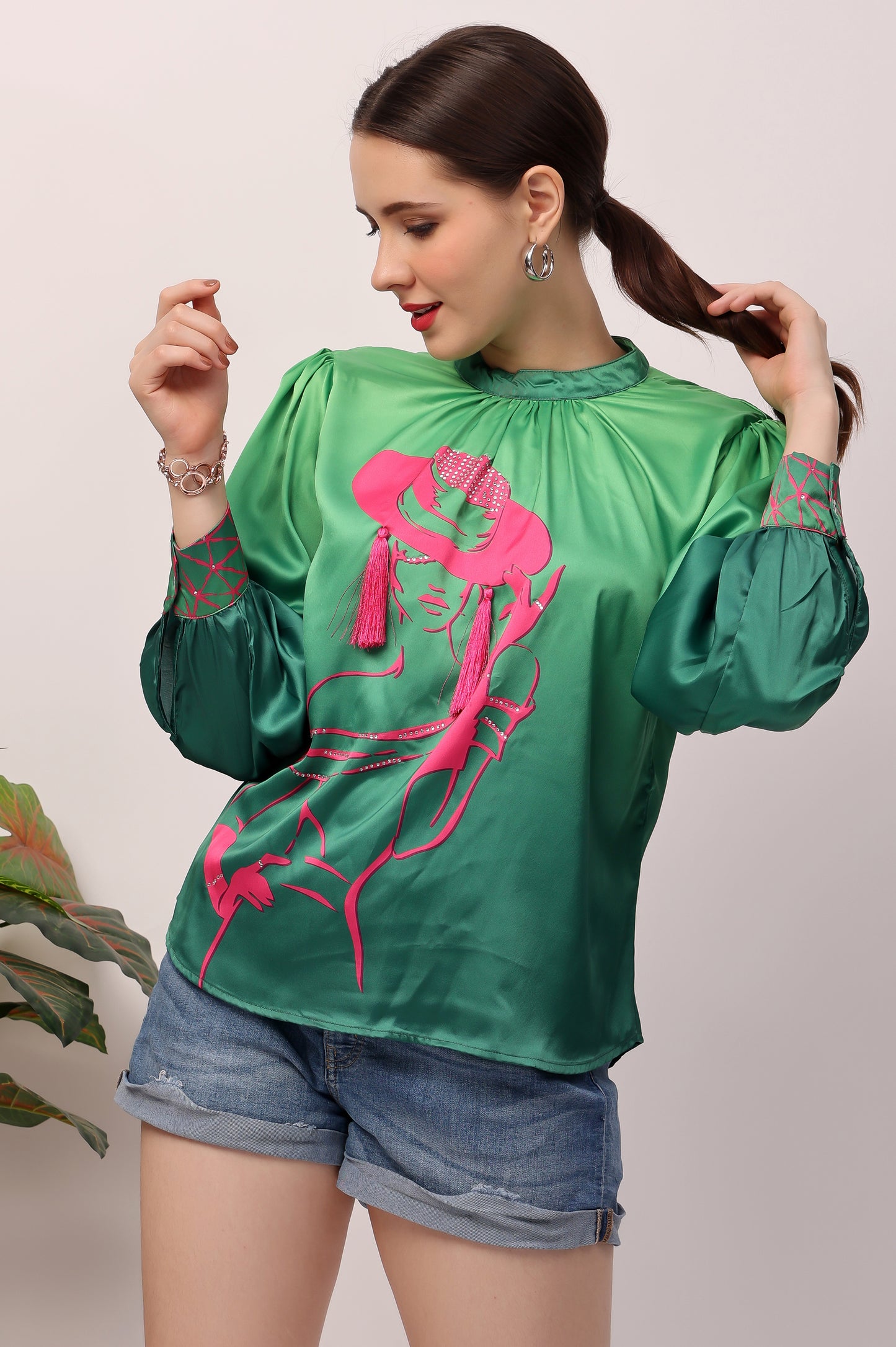 Green lady Ombre Top