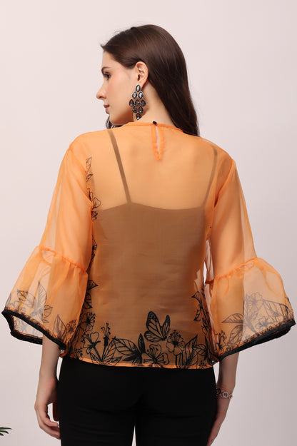 Orange Gardenia Top