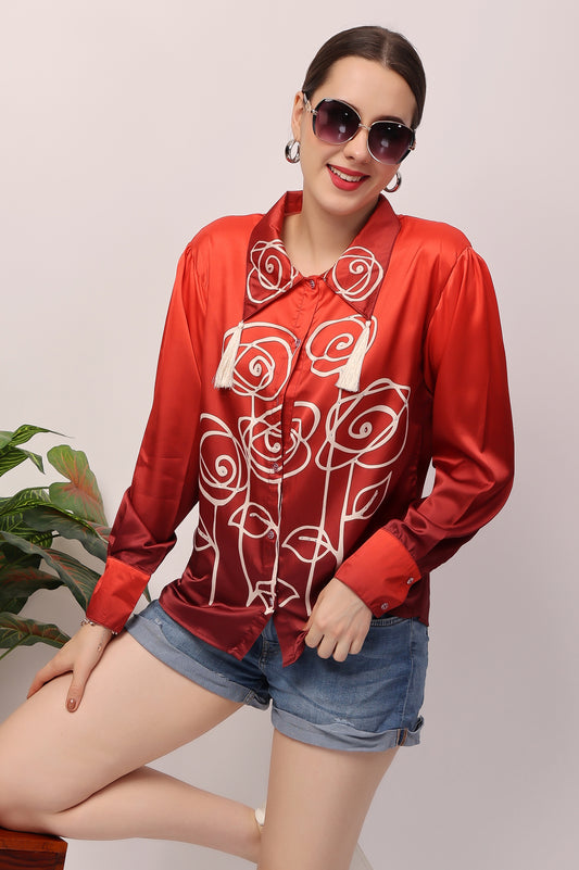 Red Rose Ombre Shirt