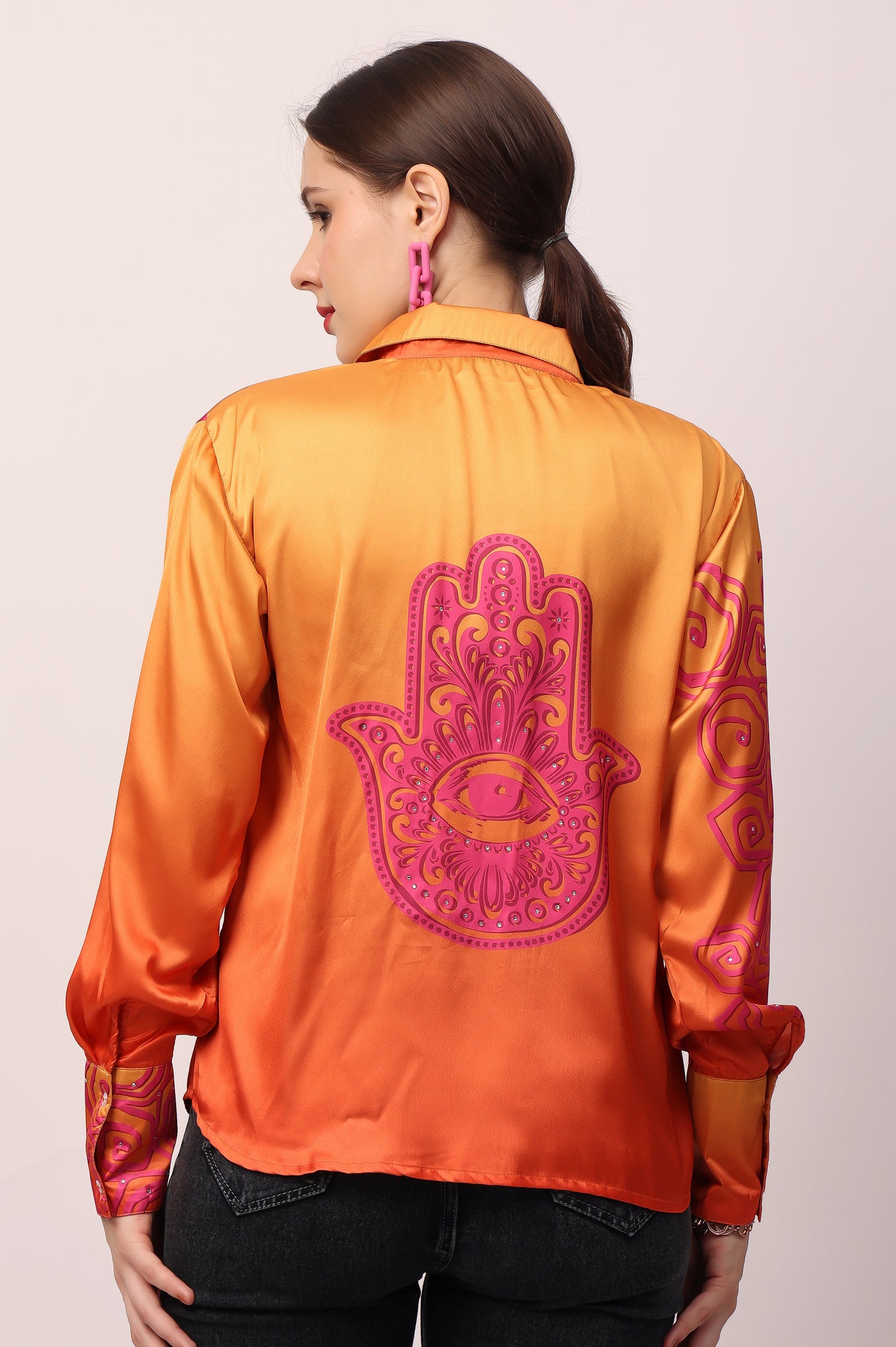 Orange Motif Ombre Shirt