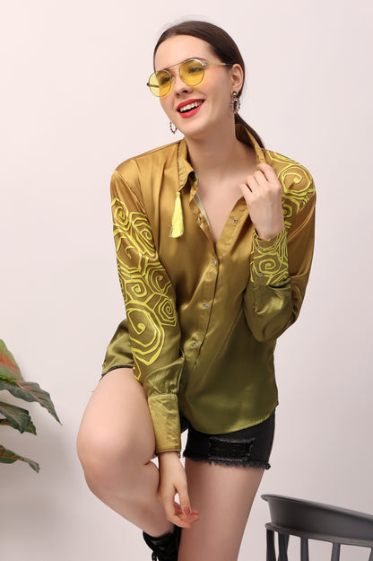 Olive Motif Ombre shirt
