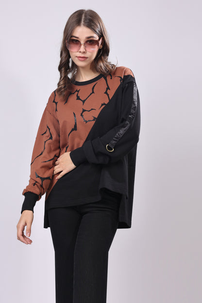 Bead Print Colorblock Tee