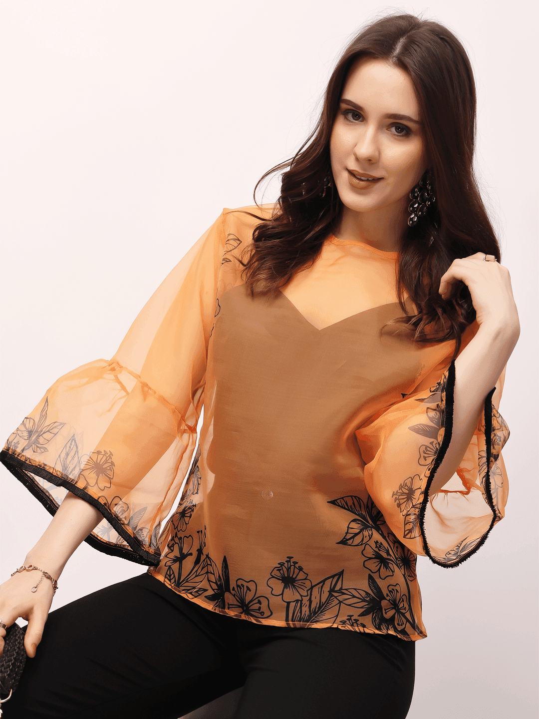 Orange Gardenia Top