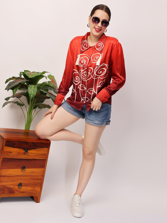 Red Rose Ombre Shirt