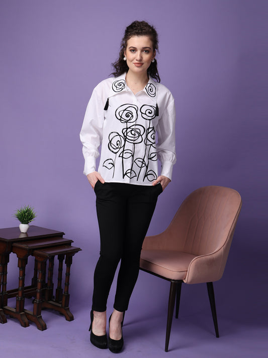 Black Rose Tassel Shirt