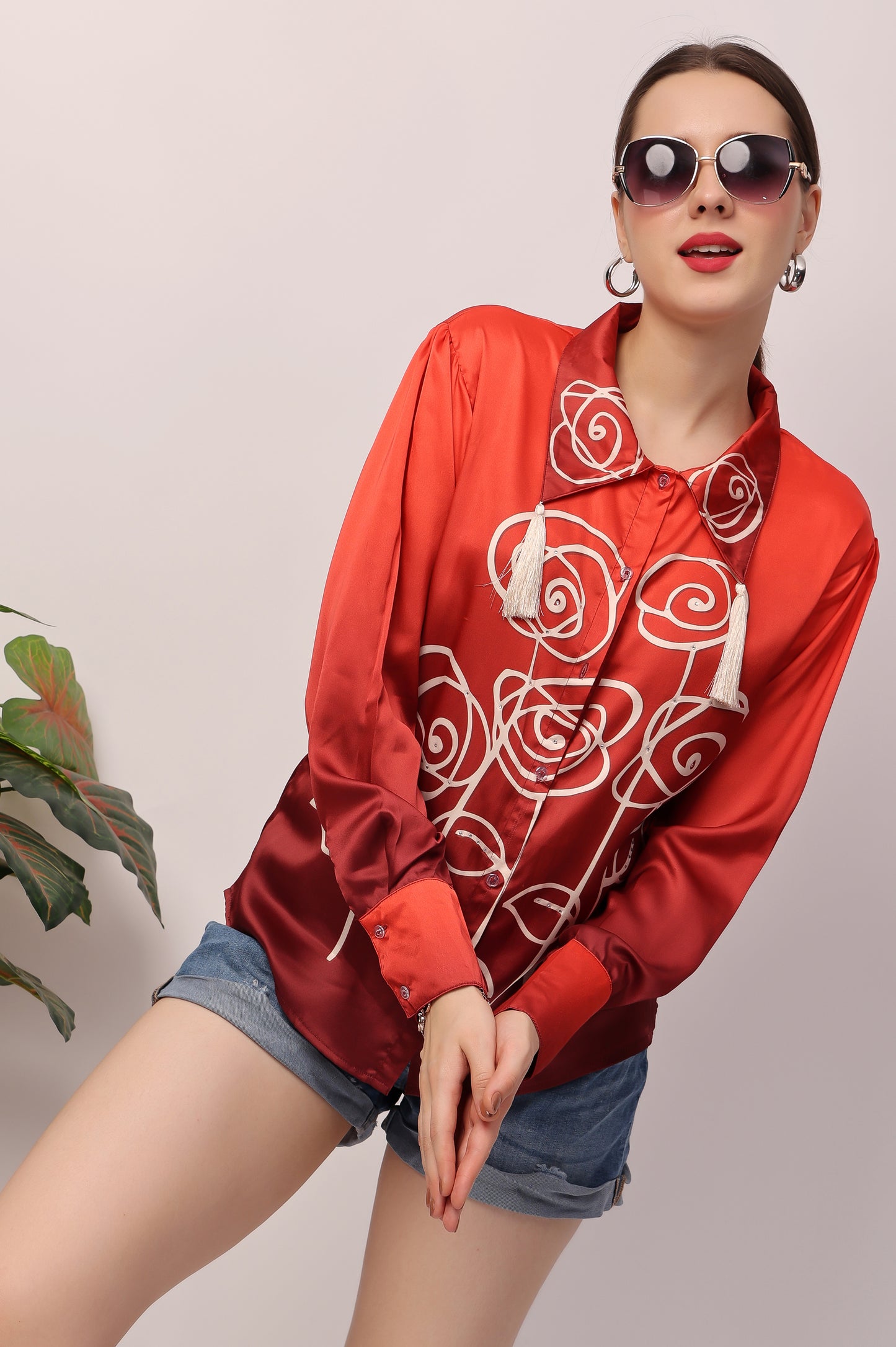 Red Rose Ombre Shirt