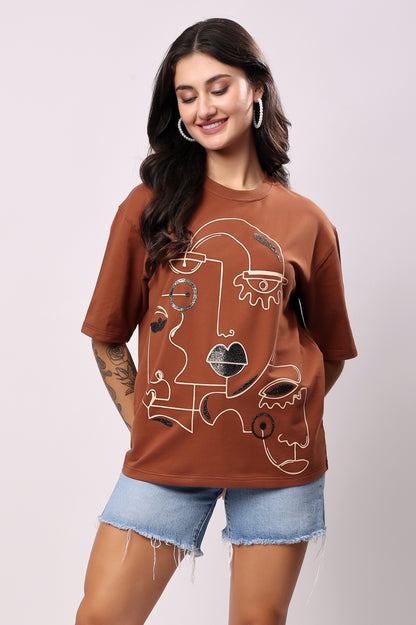 Brown Thinking Tee