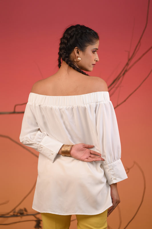 Off Shoulder Floral Shirt