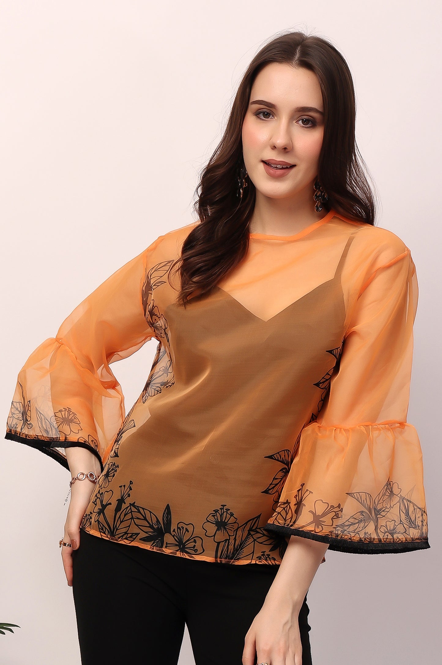 Orange Gardenia Top